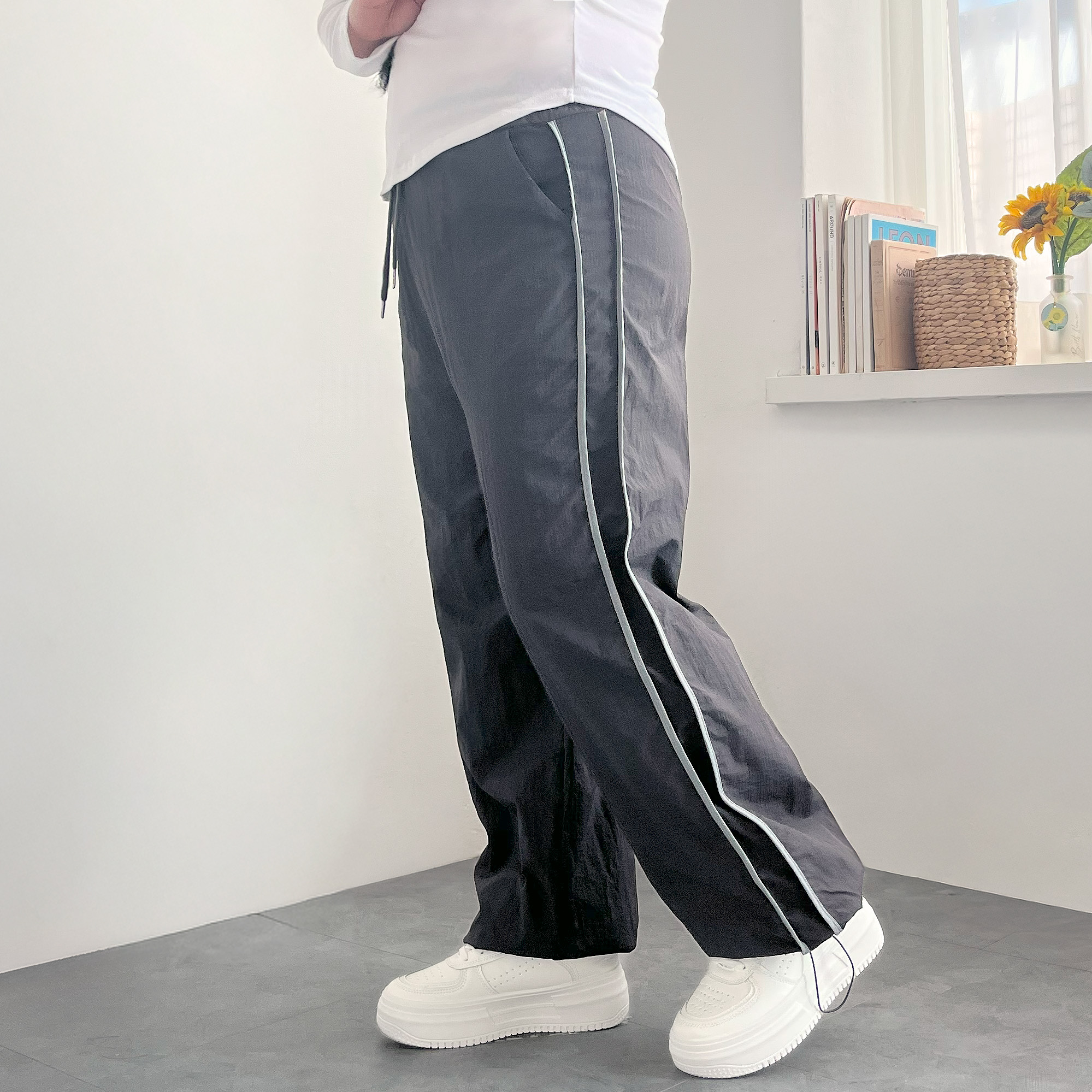 트랙팬츠 바스락바지 투웨이 와이드조거 - 상세 이미지 5