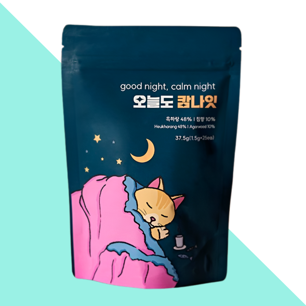 오늘도캄나잇 흑하랑 카페인없는차 상추차 25개입X1봉 - 메인 이미지
