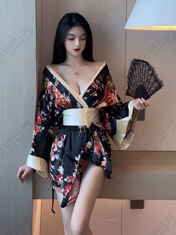 일본기모노 유카타 할로윈 코스튬 코스프레 전통 빅사이즈 - 상품 이미지