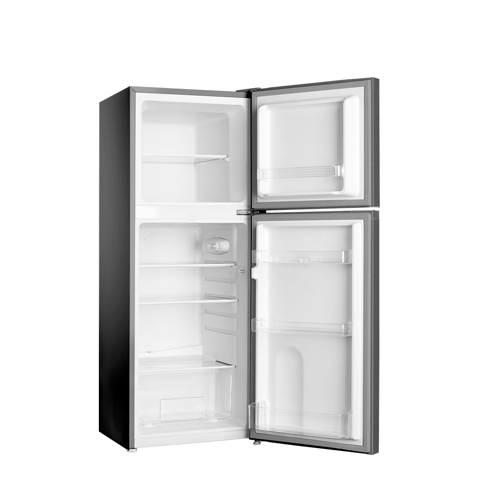 창홍 소형 미니 냉장고 2도어 원룸 가정용 메탈실버 139L