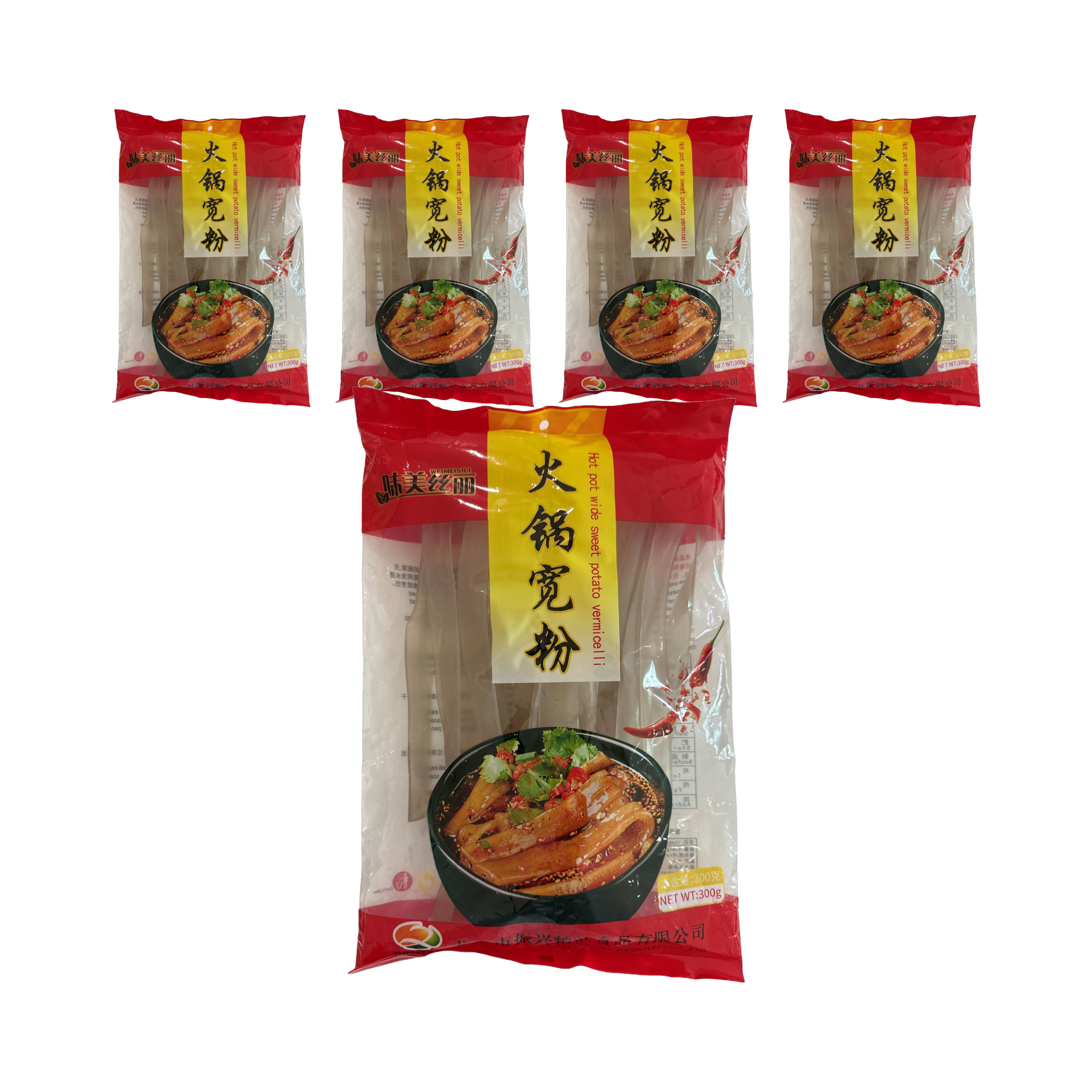 롱커우진싱 중국 마라탕 훠거 넓은 당면(고구마전분 84% 함유) 300g, 5개 - 상품 이미지