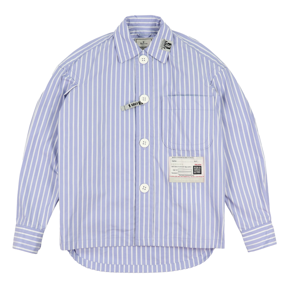 미하라 야스히로 AMATEUR SEWN 스트라이프 셔츠 A13SH081 BLUE - 메인 이미지