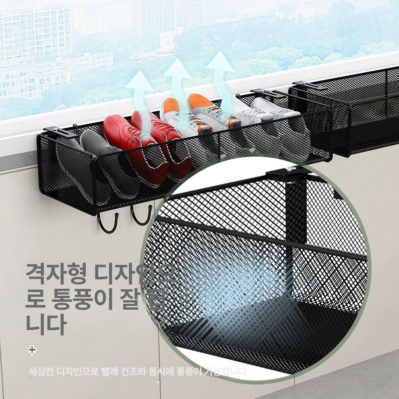 창틀 선반 행거 창문 수납 다육이 대연 거치대 걸이형 바스켓 틈새수납장 매쉬망 발코니 쇼트 화이트숏 - 상세 이미지 3