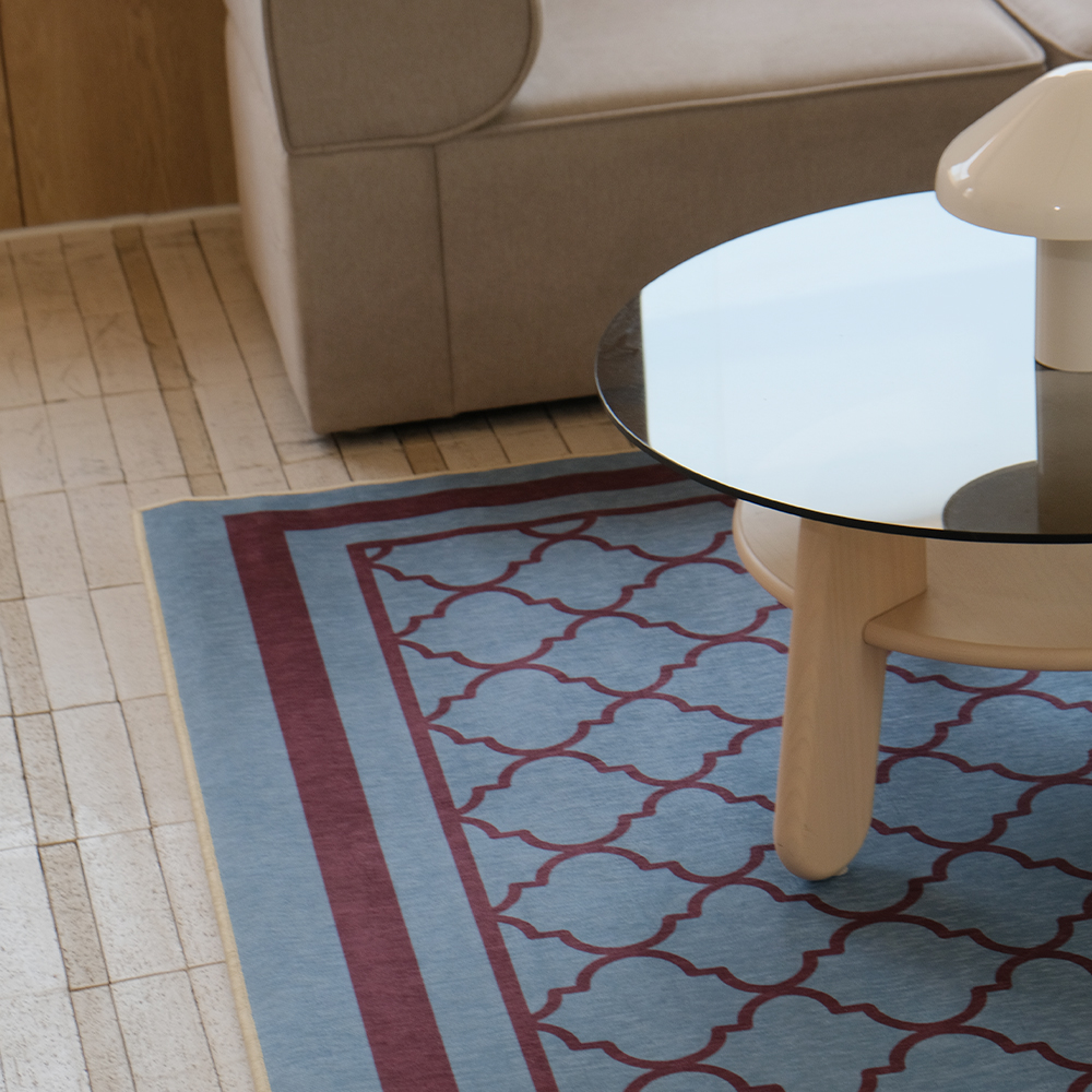 파르르맨션 사계절 대형 러그 디자인 거실 카페트 워셔블 먼지없는 러그 셰리프타일, 100x150cm