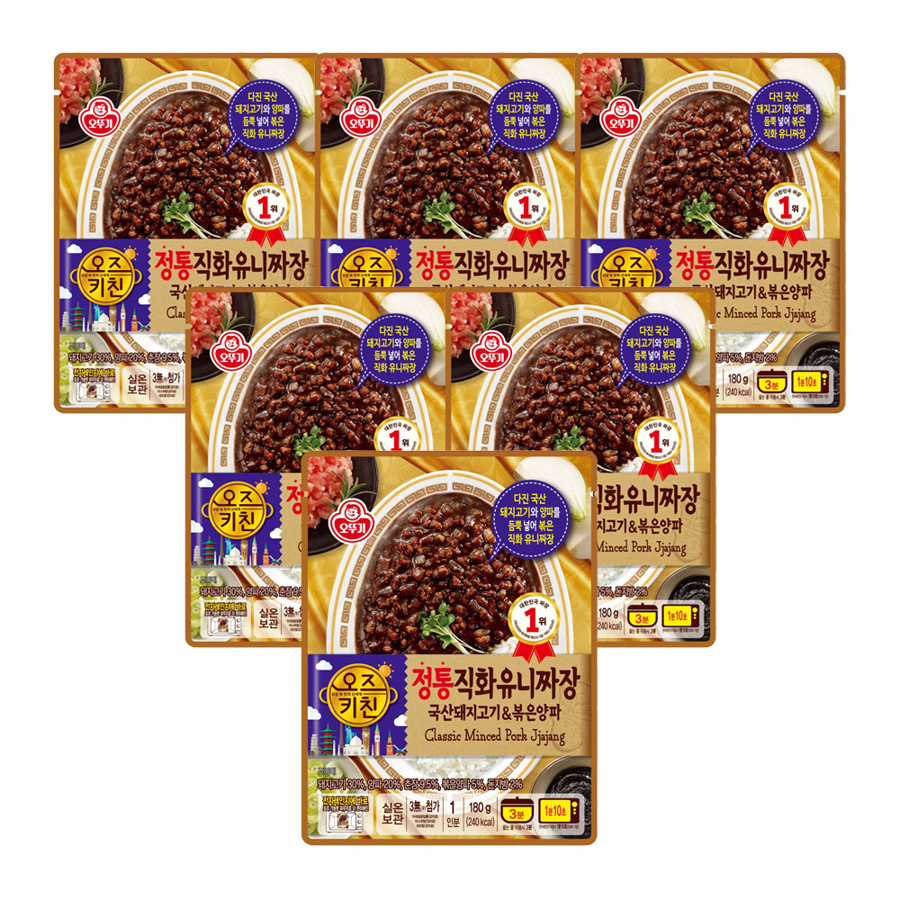 오뚜기 오즈키친 정통직화유니짜장, 180g, 6개 - 상품 이미지