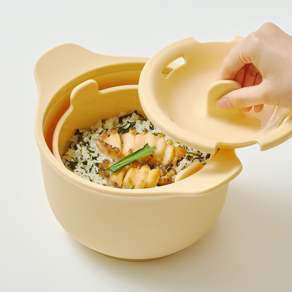 실리프랑 저당밥솥 저당질 다이어트 전자레인지찜기 캠핑밥솥 자취생 밥통 버터옐로우 1P