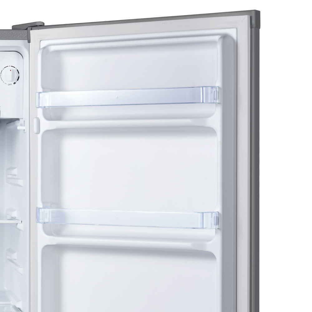 창홍 소형 미니 냉장고 1도어 원룸 가정용 메탈실버 92L