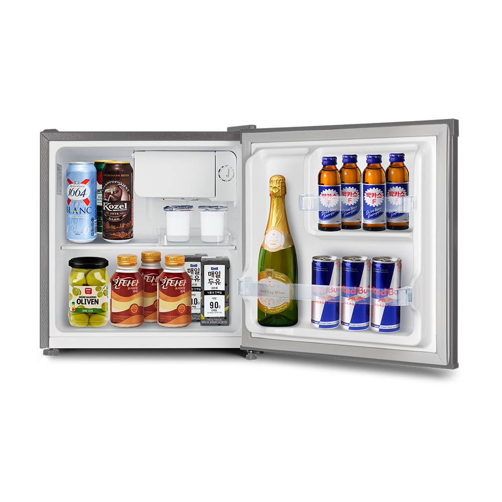 창홍 소형 미니 냉장고 1도어 원룸 가정용 메탈실버 46L