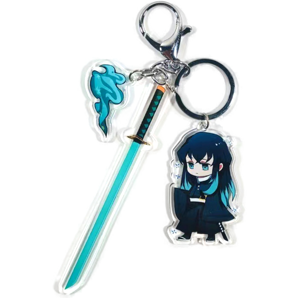 [3+1]귀멸의칼날 귀칼 일륜도 키링 칼 굿즈 피규어 키홀더 열쇠고리 무이치로 젠이츠 무잔