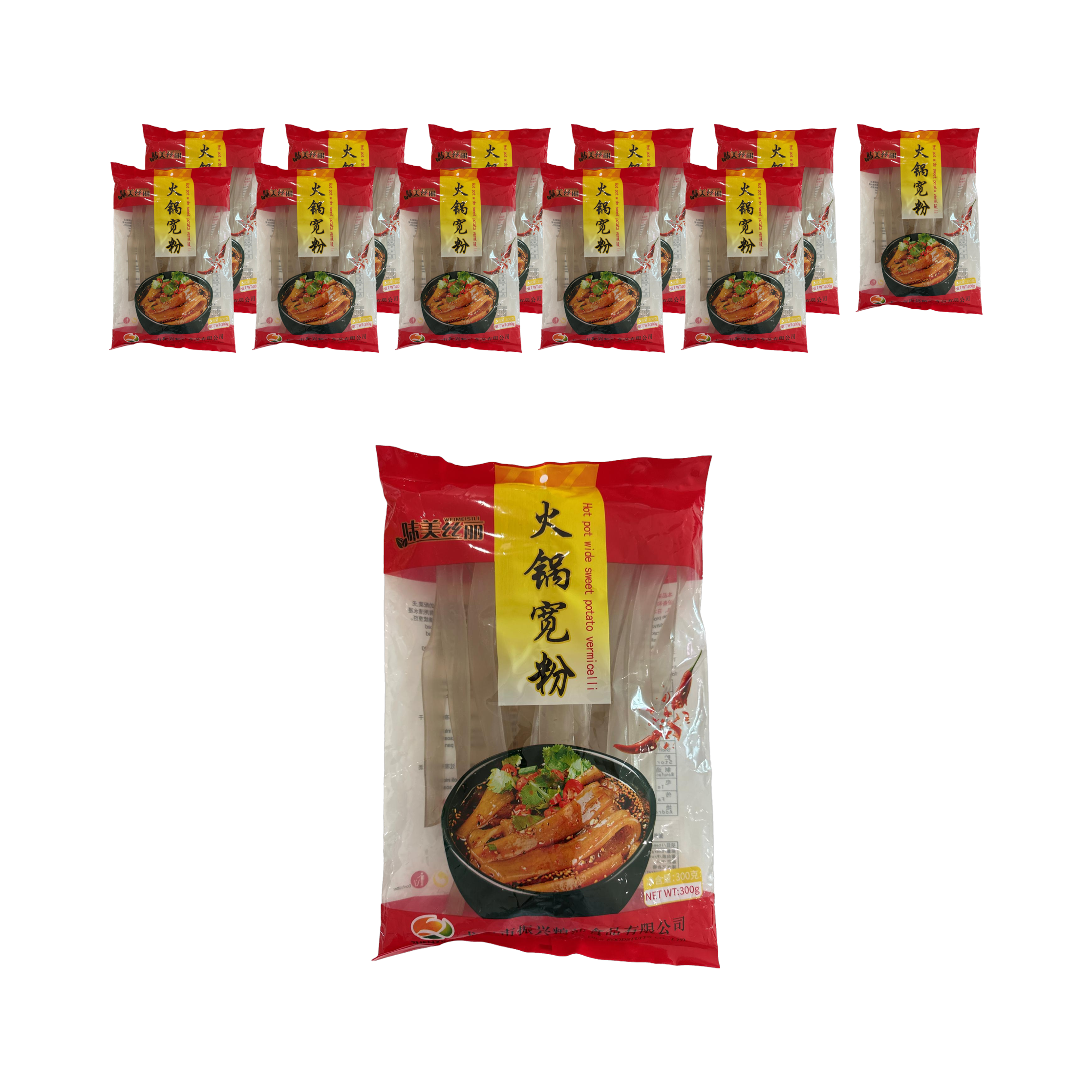 롱커우진싱 중국 마라탕 훠거 넓은 당면(고구마전분 84% 함유) 300g, 12개 - 상품 이미지