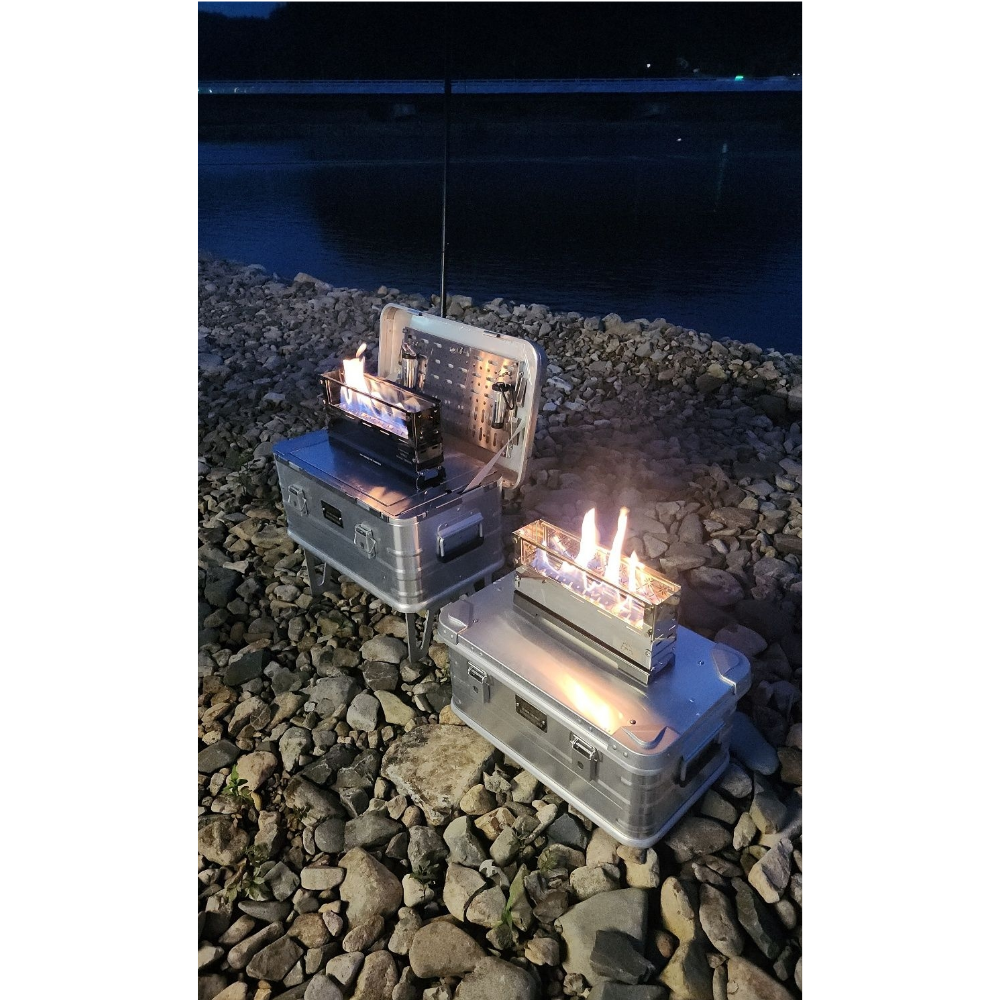 아이언디자인 NEOUL 알콜/에탄올 스토브/난로 너울 블랙 미러 에디션/실내불멍스토브