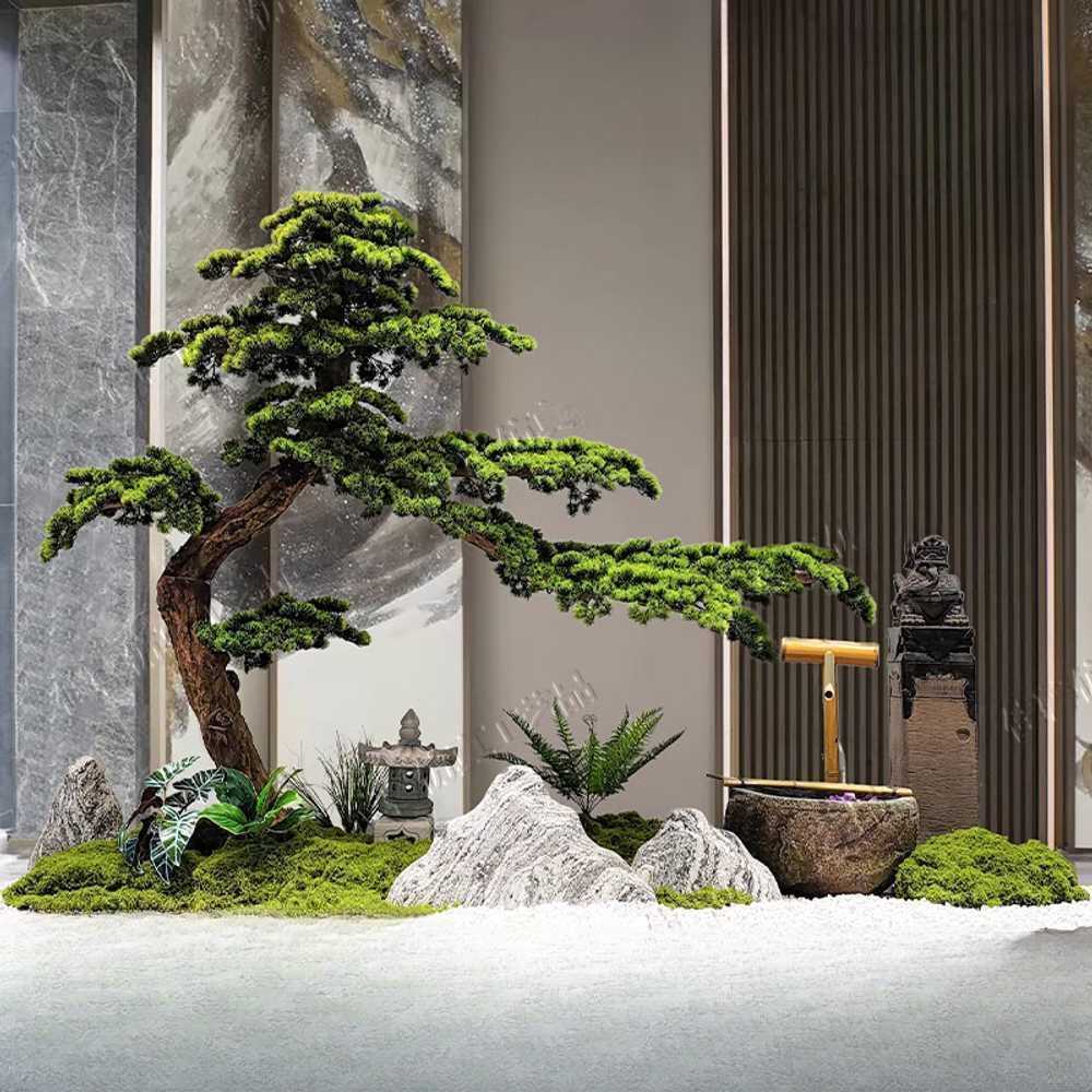 소나무 조화 인테리어 장식 가짜 나무 사계절 조경용 1.5x1.8m (잔디2개) - 상품 이미지