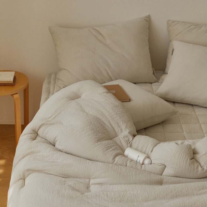 마틸라 부드러운 신축성 소프트휩 셔링 극세사 겨울 차렵 이불 베개세트 SS