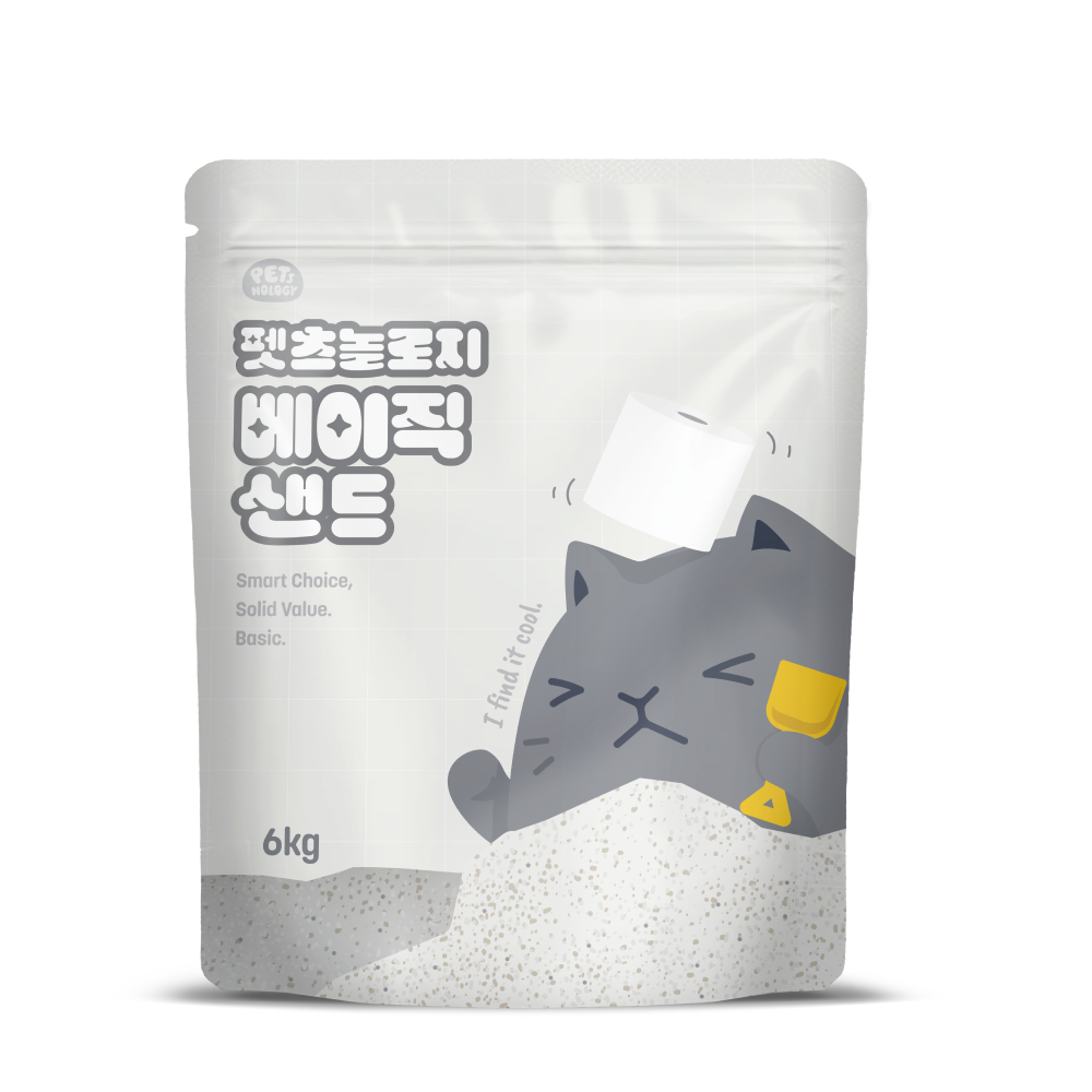 펫츠놀로지 고양이 베이직 샌드 응고형 벤토나이트 6kg, 1개 - 메인 이미지