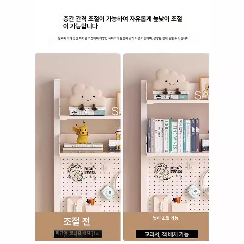 타공 책상 선반 3단 보드 철제 앵글 정리 책장 3단 95cm 60cm A - 상세 이미지 3