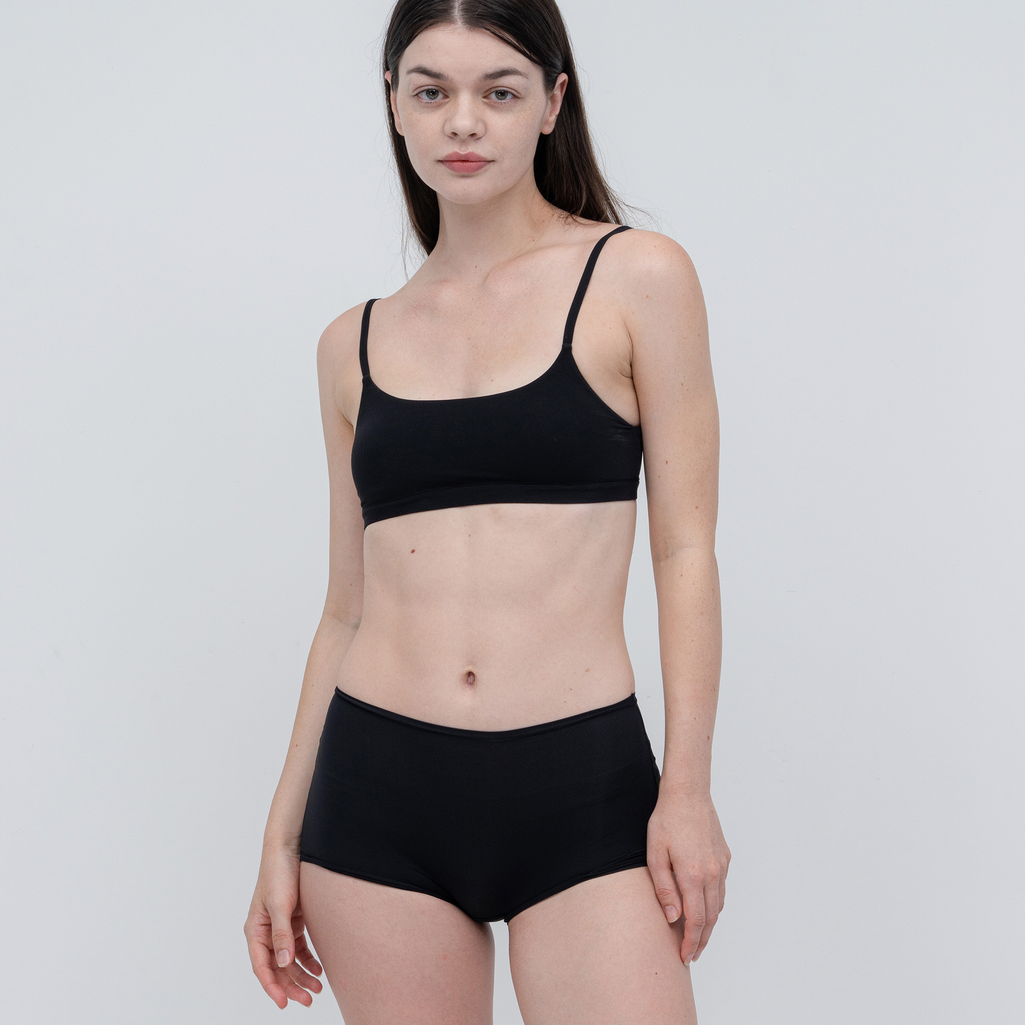 스쿱넥 브라렛 팬티 세트 속옷 심리스 브래지어 노와이어 수면브라 카일리 브라 - 상세 이미지 4