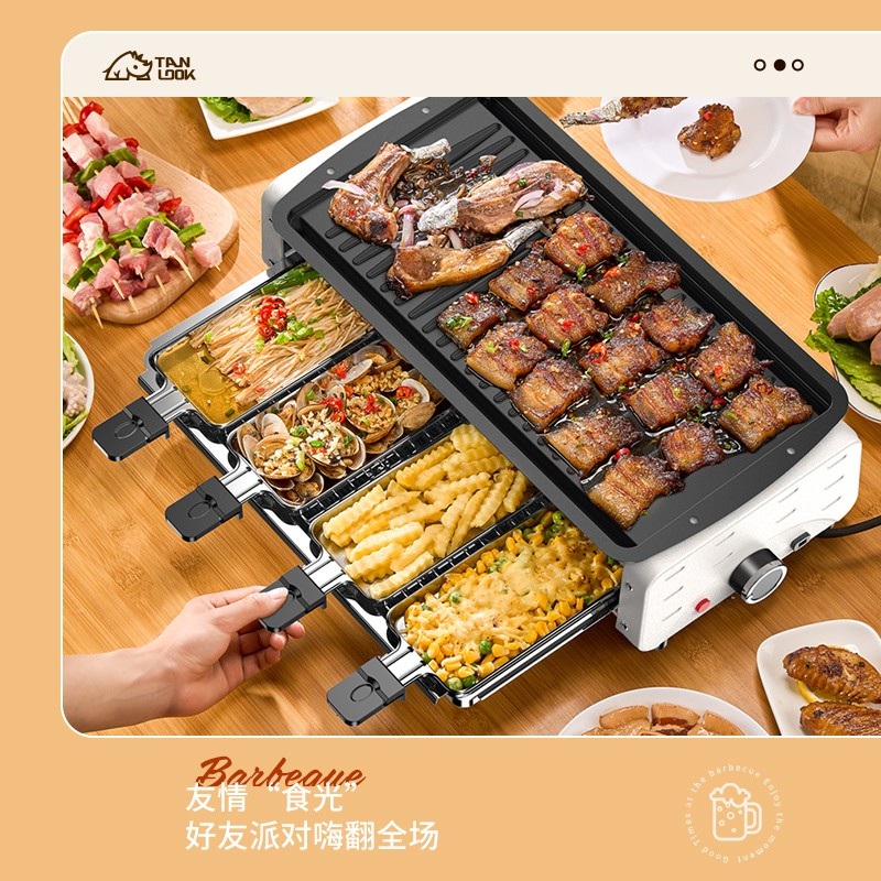 대형그릴 꼬치구이 삼겹살 양꼬치 1800W 와이드 바베큐 라클렛 - 상세 이미지 2
