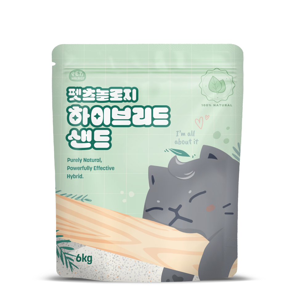 펫츠놀로지 고양이 편백 하이브리드 샌드 응고형 벤토나이트 6kg, 1개 - 메인 이미지