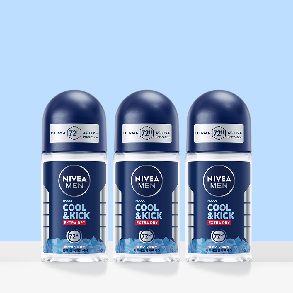 니베아 맨 데오드란트 롤온 쿨 앤 킥 50ml X 3개 제품 이미지