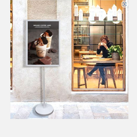 심플한 영화관 피시방 홍보용 개폐식 화이트 표지판 A2