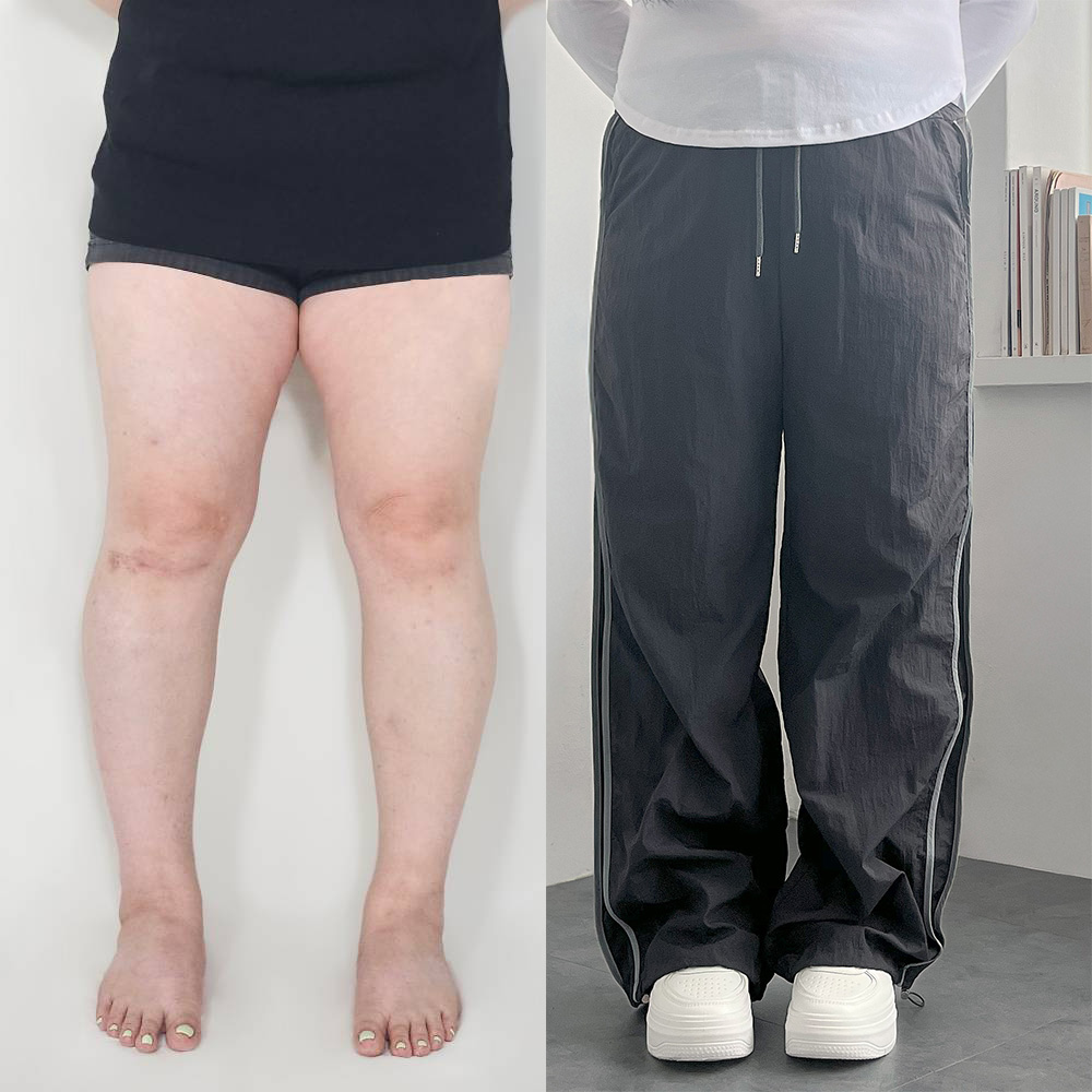 트랙팬츠 바스락바지 투웨이 와이드조거 - 상품 이미지