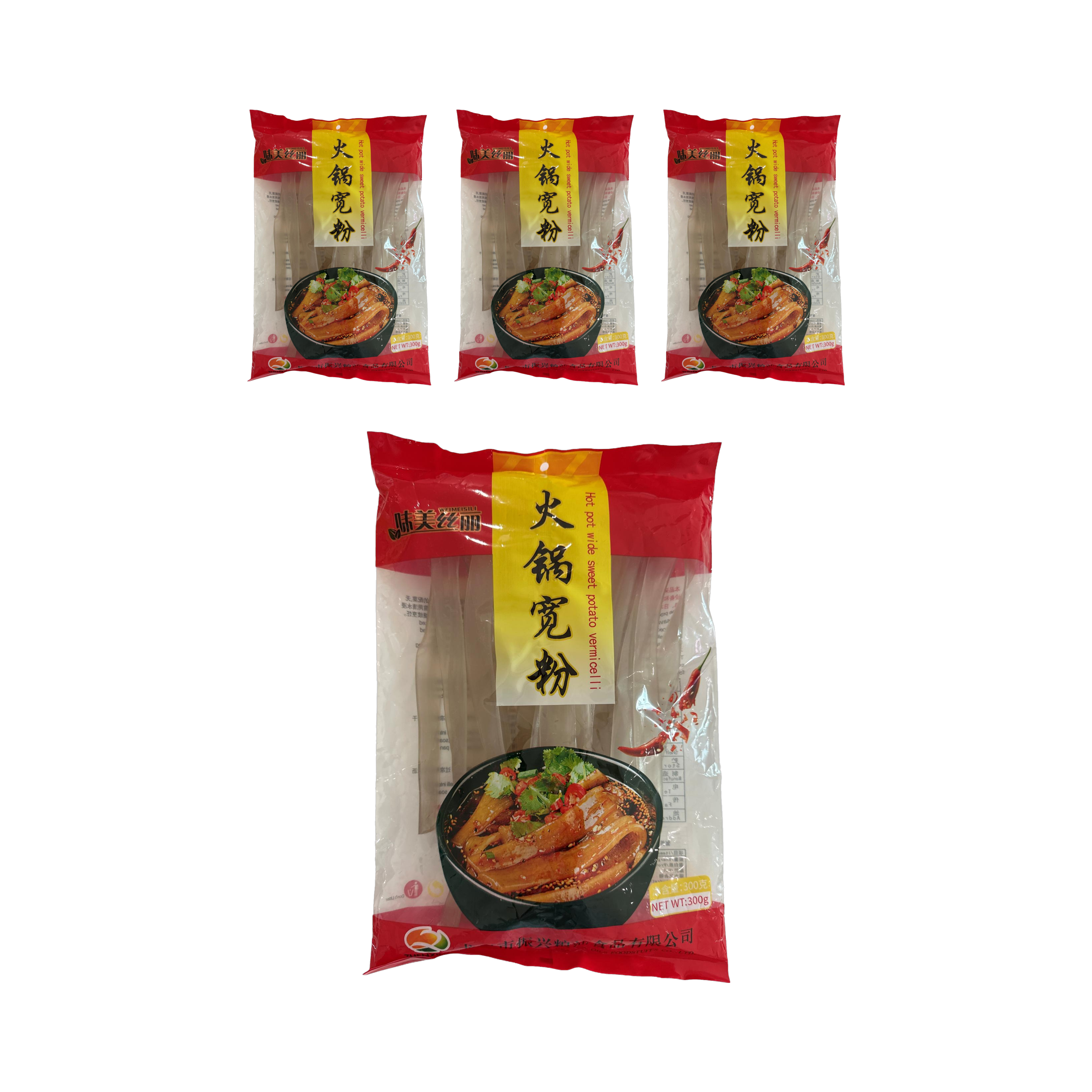 롱커우진싱 중국 마라탕 훠거 넓은 당면(고구마전분 84% 함유) 300g, 4개 - 상품 이미지