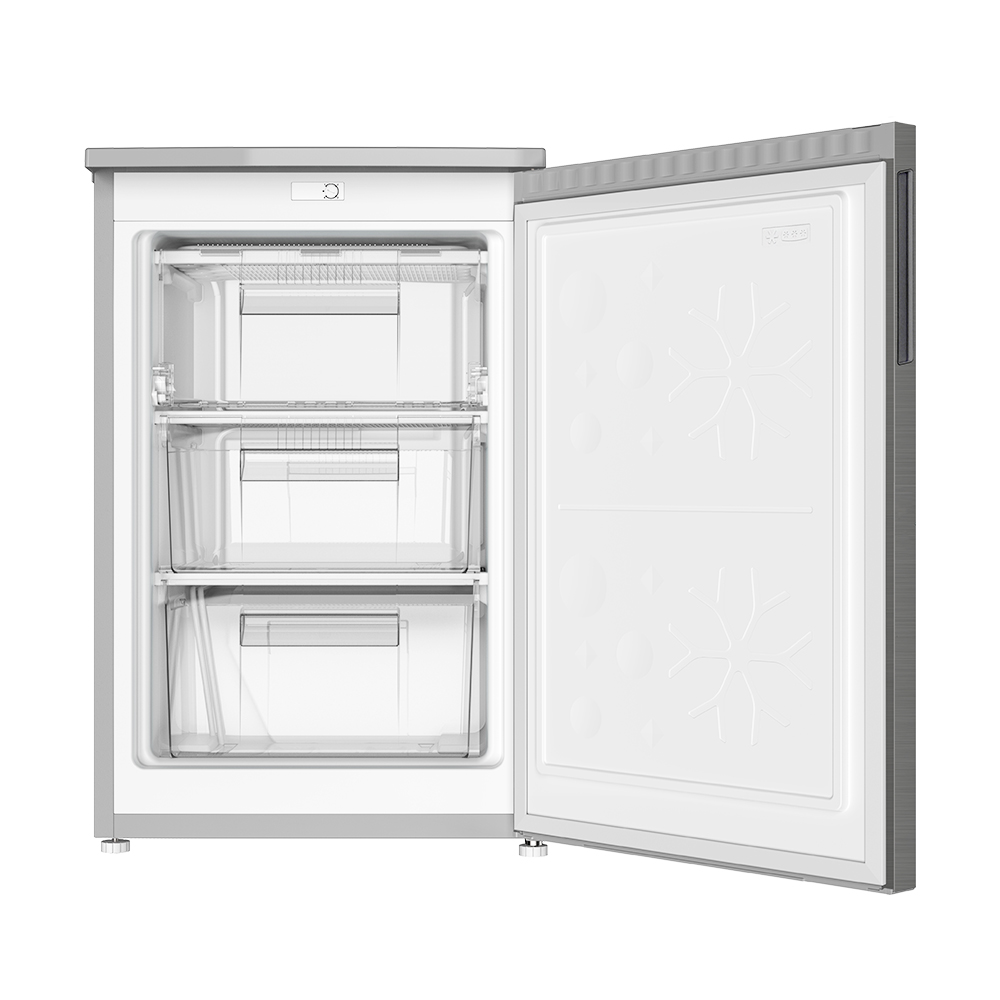 창홍 소형 미니 냉동고 스탠드형 가정용 주방용 메탈실버 85L