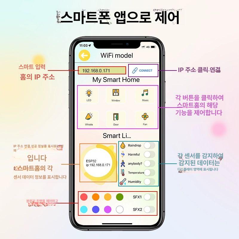 스마트홈 키트 청소년 목조 아두이노 커넷 스마트홈스타터 아두이노용 교육용 스마트키 단일 항목 - 상세 이미지 3