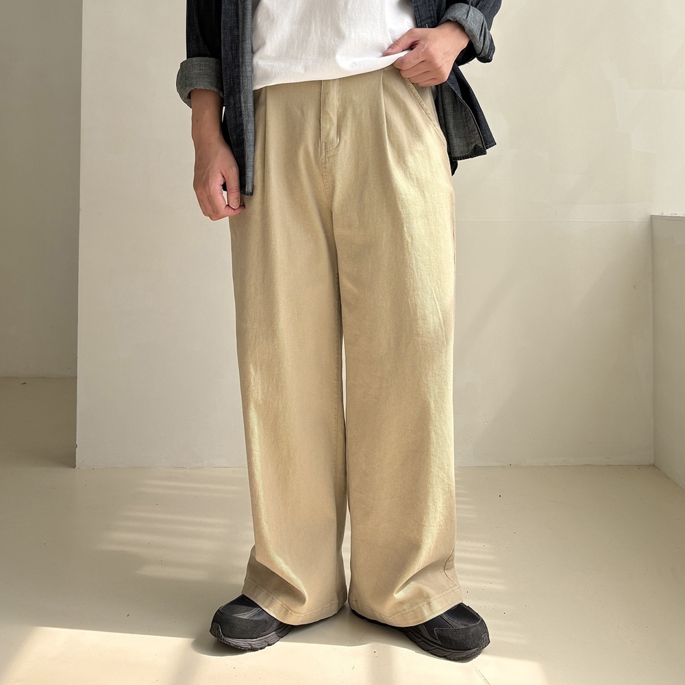 1+1 치노팬츠 테이퍼드핏 남자통바지 남자밴딩팬츠 - 상세 이미지 2