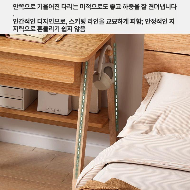 원목 미니책상 자취방 사무용 엔틱 베이지 공부방 컴퓨터 앤틱 데스크 틈새 가정용 내추럴우드 60x45cm - 상세 이미지 2