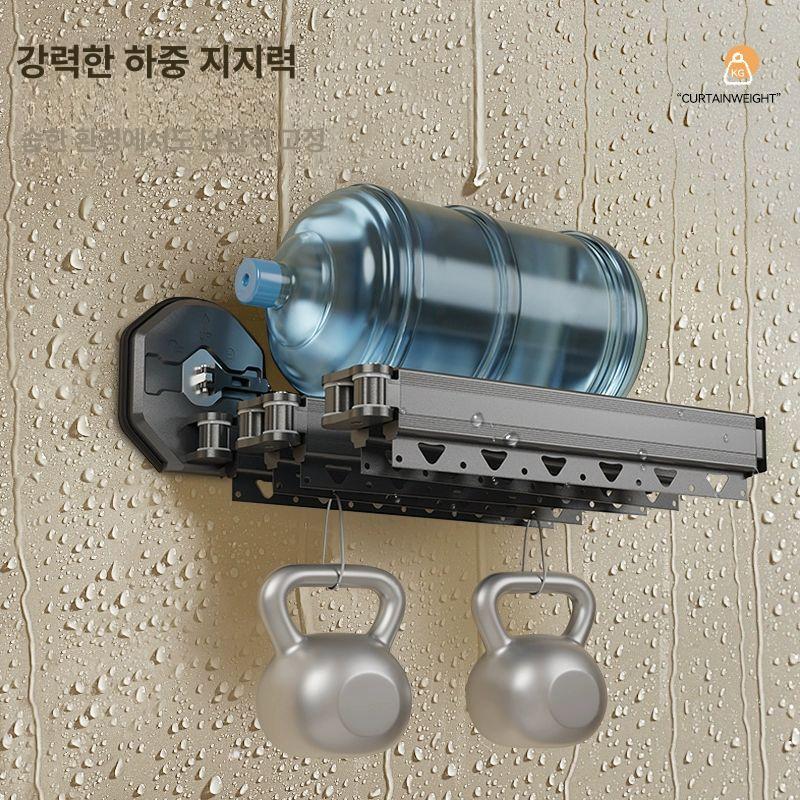 접이식 샤워커튼 욕실 흡착판형 가림막 습식 시공 자바라 가리개 칸막이 셀프 부직포 커텐 두꺼운 흔들림형 비나이그레이 흡착식 5단 138-180cm 180cm - 상세 이미지 4