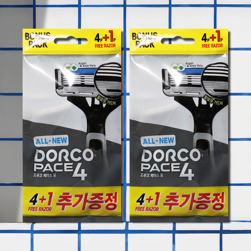 도루코 페이스4 면도기 4중날 휴대용 일회용 5개입 2개 - 메인 이미지