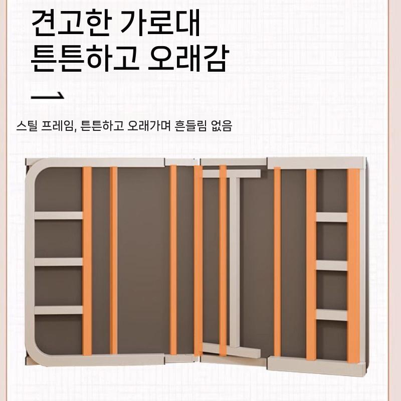 접이식 원목 침대프레임 침대 원룸 받침대 프레임 저상형 보강 화이트 70 cm - 상세 이미지 3