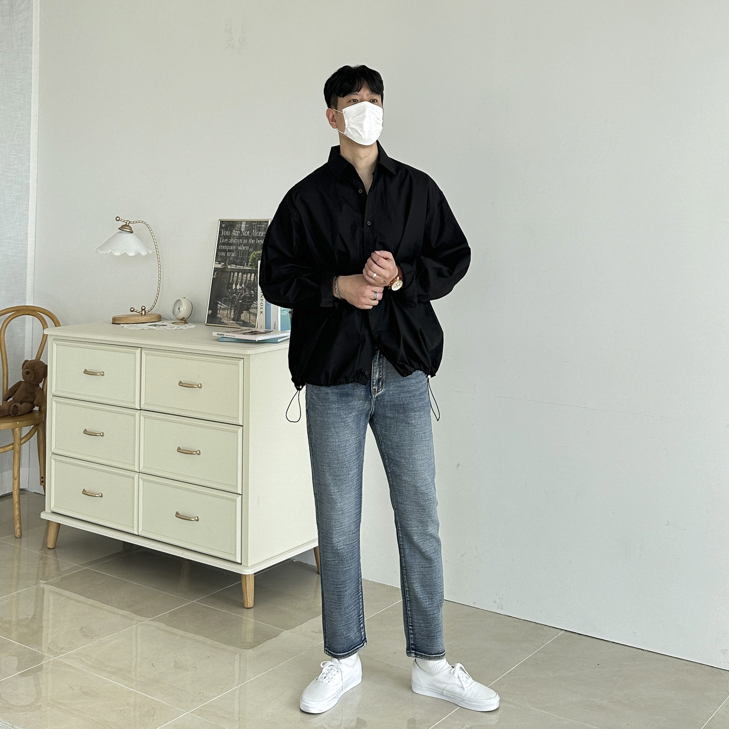 남자  9부 기모 스판 청바지 편한 히든 시크릿 밴딩 진청 흑청 데님 팬츠 - 상세 이미지 4
