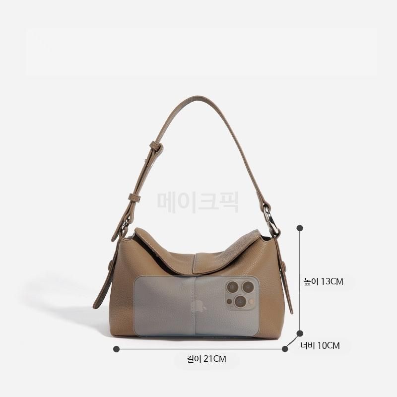 소가죽 여성 올매치 숄더백 데일리 핸드백 메신저백 출퇴근용 스타일리시한 디자인 - 상세 이미지 4