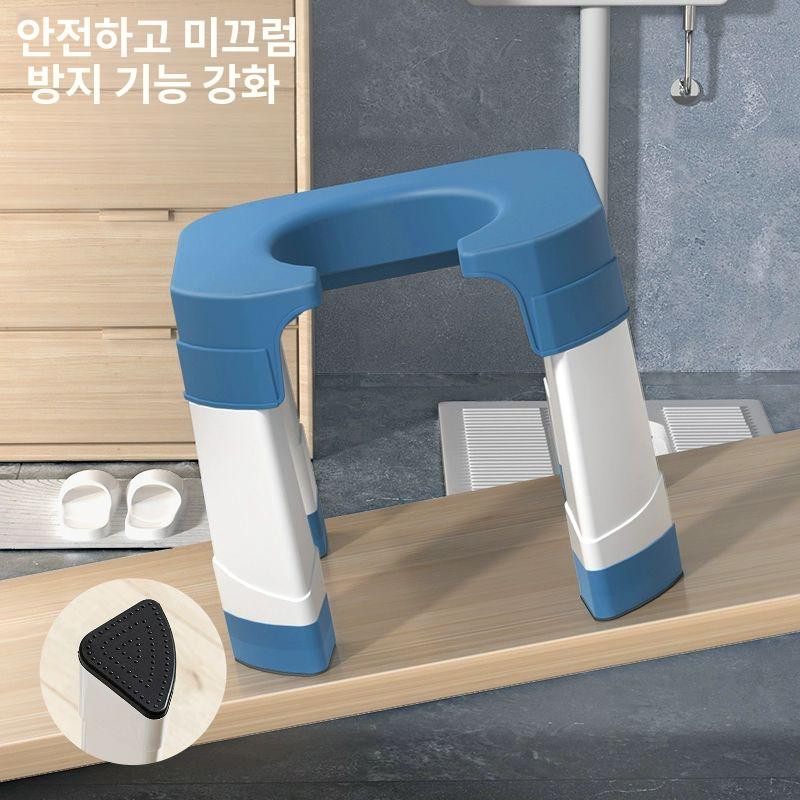 프레임 간이 이동용 좌변기 화장실 야외 푸세식 오픈 스툴 블루 - 상세 이미지 2