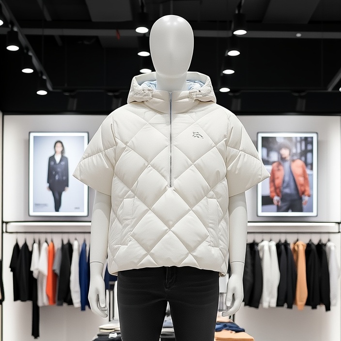 더블플래그 여성 겨울 러블리핏 다이아몬드 퀼팅 골프웨어 덕다운 반팔 패딩 점퍼