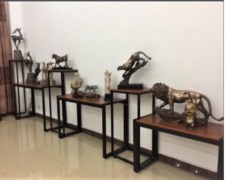 스탠딩 테이블 거실 다용도 태블릿 사무실 협탁 노트북 40x30x60 나뭇결 보드 검정 - 상세 이미지 2