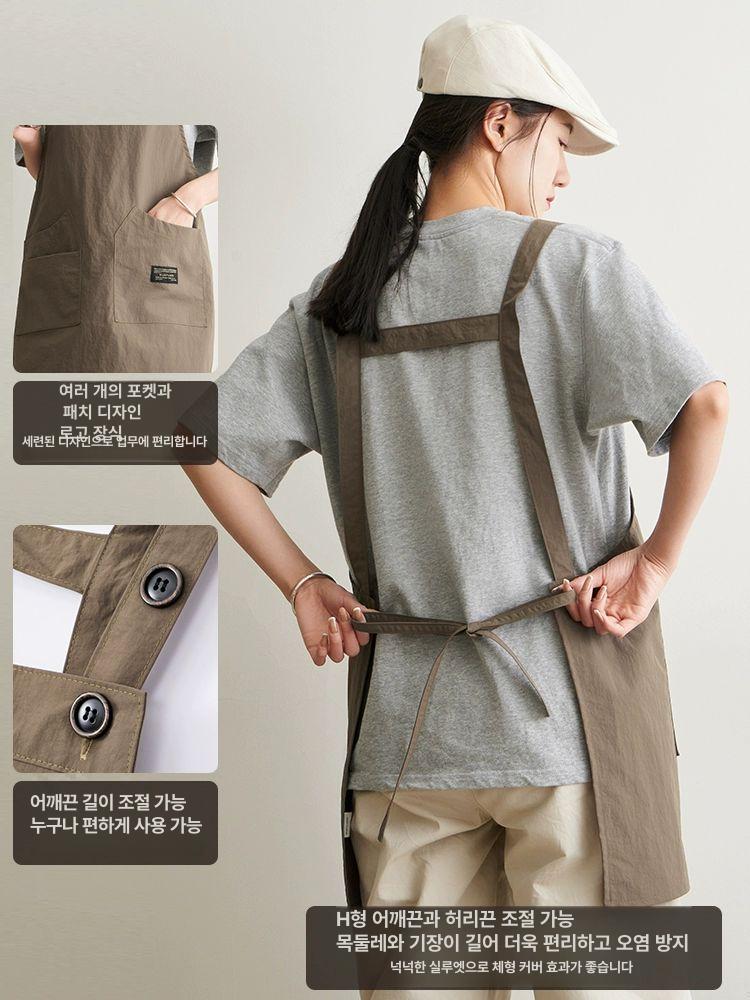 카페앞치마 숏앞치마 방수 근무복 커피숍 식당 타슬론 커피 - 상세 이미지 4
