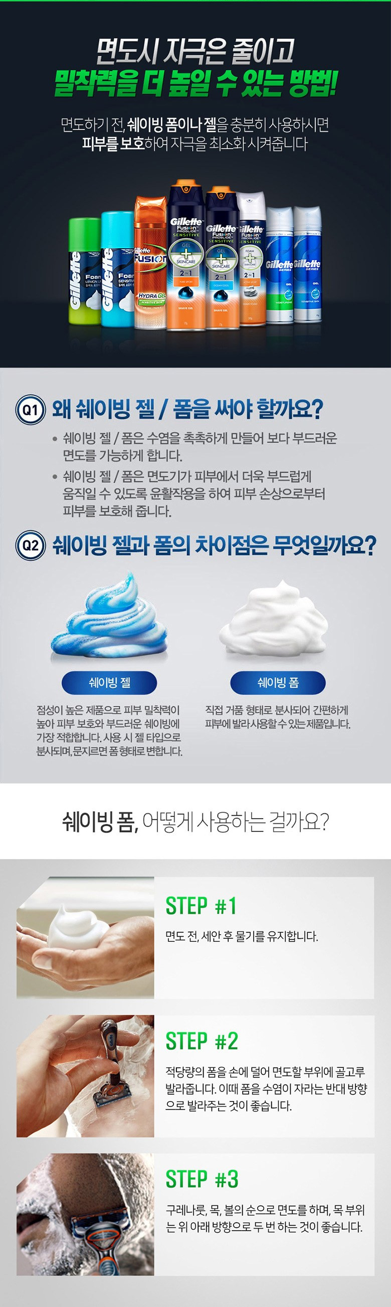질레트 쉐이빙젤 센서티브 스킨 시리즈젤 195g 2개 - 상세 이미지 3