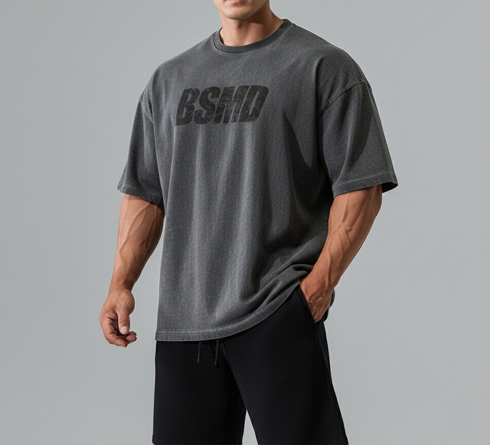 비스트모드 피그먼트 가먼트다잉 헬스 오버핏 반팔 티셔츠 짐웨어 BSMD 제품 이미지