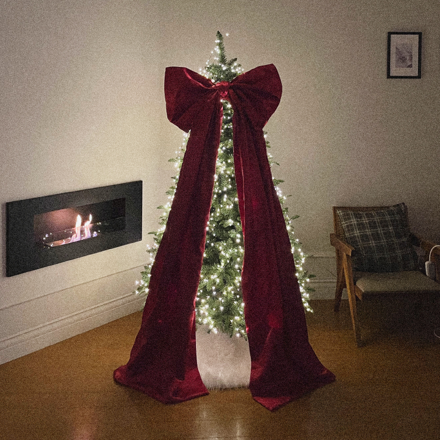 매료 크리스마스 대형 새틴 리본 고급 트리 PE 전나무 가정용 150 상세 이미지 7