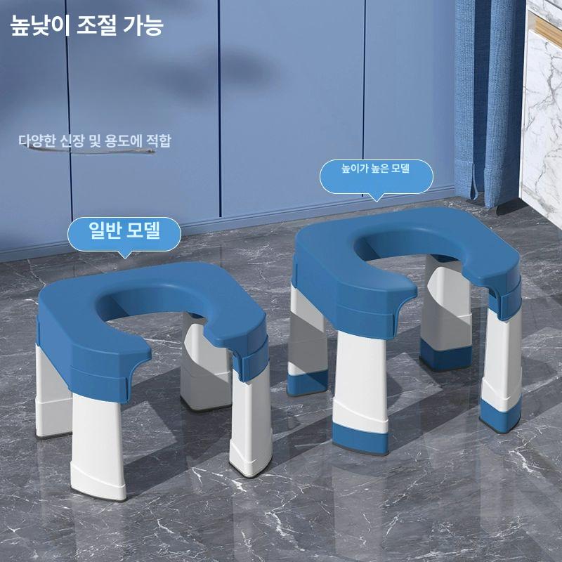 프레임 간이 이동용 좌변기 화장실 야외 푸세식 오픈 스툴 블루 - 상세 이미지 3