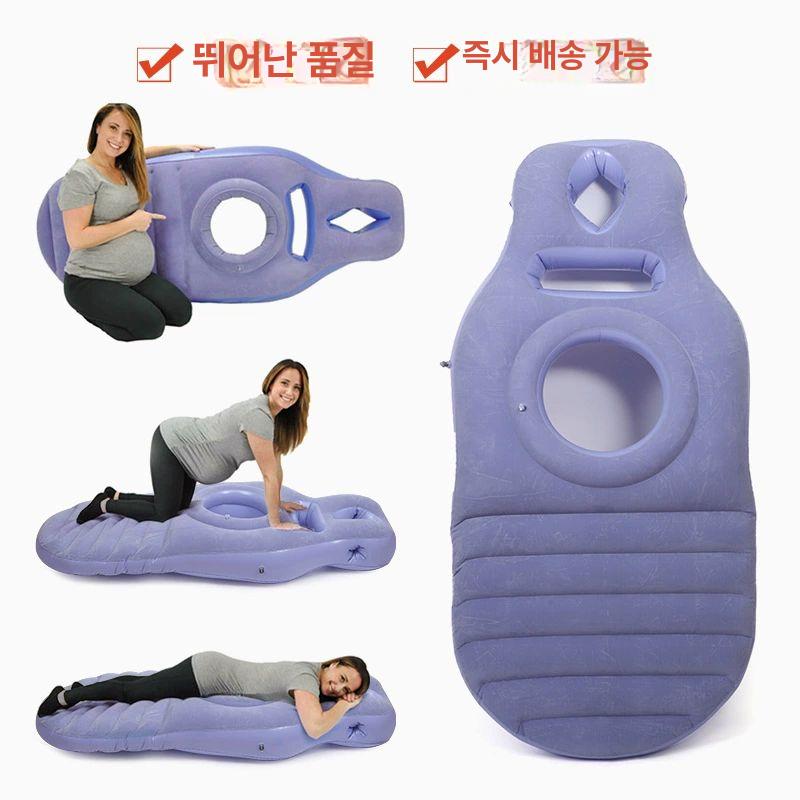 임산부매트 엎드리기 요통완화 에어매트 요가 튜브 허리 베이지 175x81x22cm - 상세 이미지 4