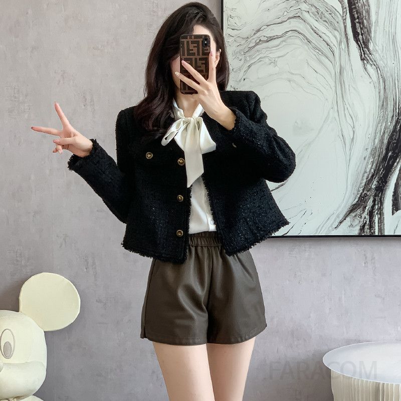 고급 감각의 가을 여성 블랙 노카라 자켓 간절기 스타일리시한 디자인 데일리룩으로 적합한 편안한 착용감 - 상세 이미지 3
