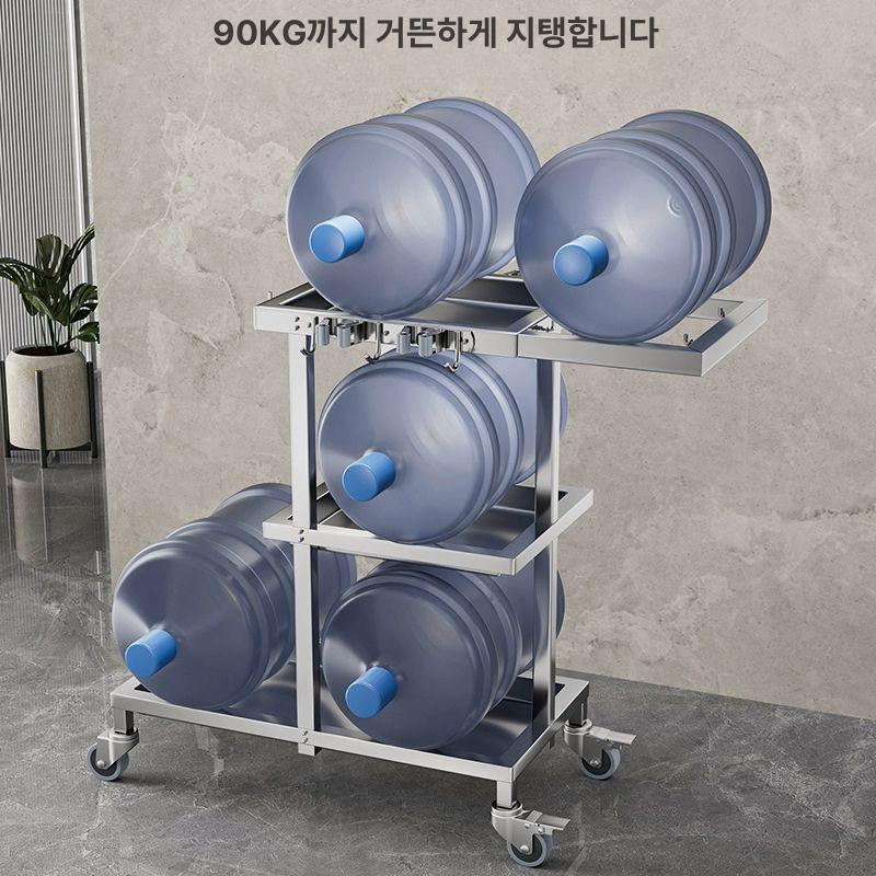 스테인리스 청소 핸드카 방화판 브러시 대걸레 사각관 스테인레스 수레 걸레 다기능 모델 C 보관함+안내판 포함 - 상세 이미지 5