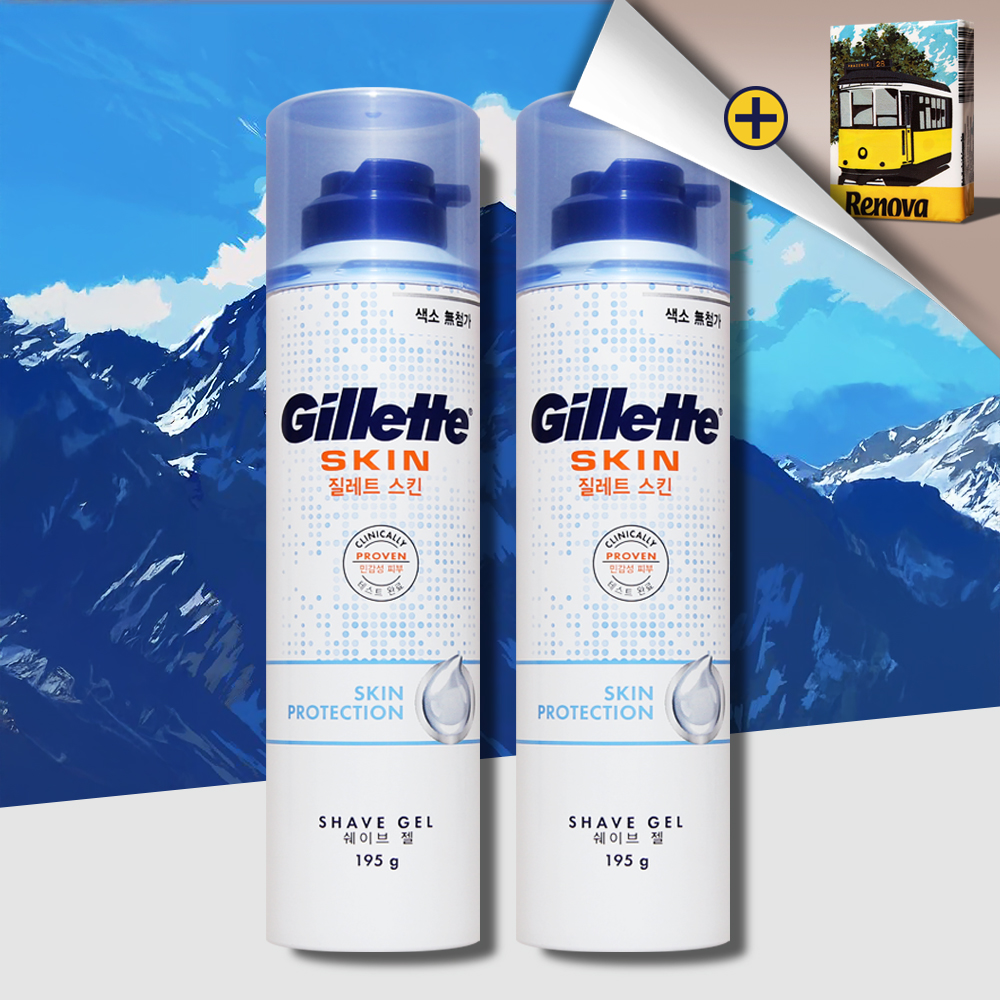 질레트 스킨텍 쉐이빙젤 195g 2개