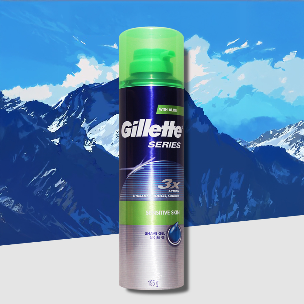 질레트 쉐이빙젤 센서티브 스킨 시리즈젤 195g 1개