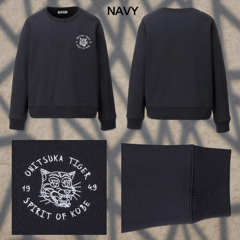 오니츠카타이거 호랑이 자수 스웨트 탑 남성 맨투맨 2183B541 NAVY M - 상세 이미지 3
