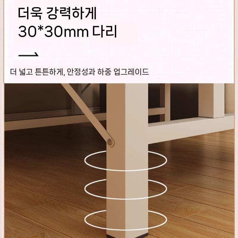 접이식 원목 침대프레임 침대 원룸 받침대 프레임 저상형 보강 화이트 70 cm - 상세 이미지 5